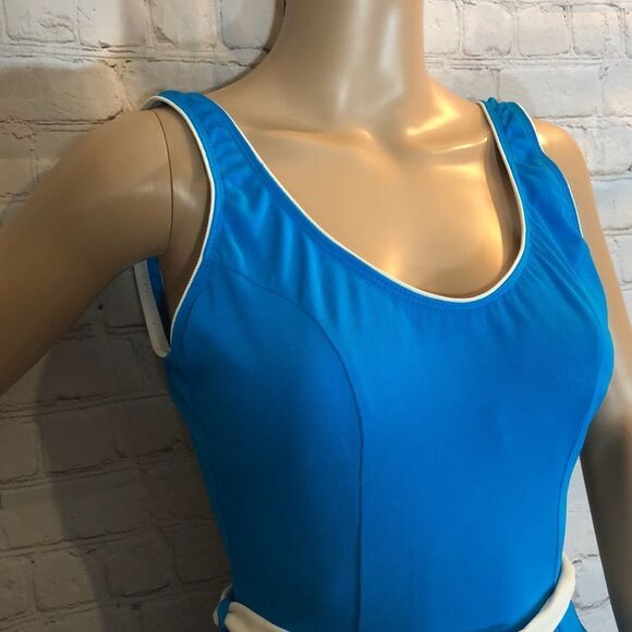 Vintage Athena One Piece Bright Blue Swimsuit 10 - Picture 5 of 16